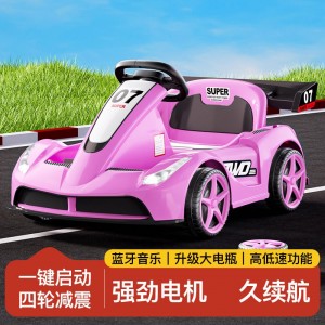 儿童电动车卡丁车四轮赛车汽车可坐男女孩宝宝充电遥控漂移玩具车