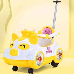 一车多用的早教电动车 儿童电动车带推把护栏 闪光儿童玩具车