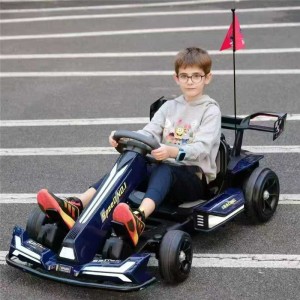 儿童电动车卡丁车四轮汽车玩具车遥控可坐人6-14岁男女漂移款童车