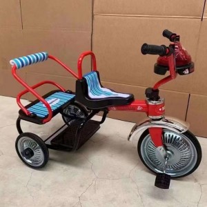 儿童简易双人三轮车 宝宝脚蹬三轮玩具车 复古三轮车玩具车