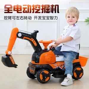 儿童挖掘机男孩大挖土机车玩具挖机小孩勾机可坐人工程车电动款