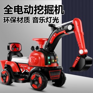 儿童挖掘机男孩大挖土机车玩具挖机小孩勾机可坐人工程车电动款