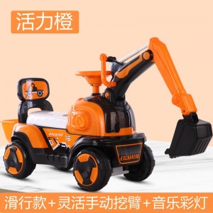 儿童挖掘机男孩大挖土机车玩具挖机小孩勾机可坐人工程车电动款