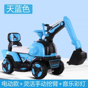 儿童挖掘机男孩大挖土机车玩具挖机小孩勾机可坐人工程车电动款