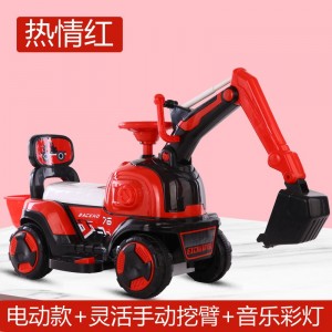 儿童挖掘机男孩大挖土机车玩具挖机小孩勾机可坐人工程车电动款