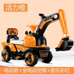儿童挖掘机男孩大挖土机车玩具挖机小孩勾机可坐人工程车电动款