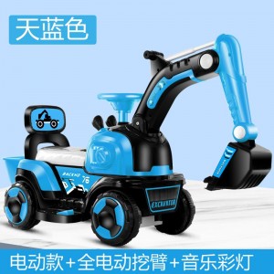 儿童挖掘机男孩大挖土机车玩具挖机小孩勾机可坐人工程车电动款