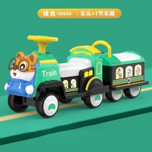 儿童电动车四轮汽车大人亲子宝宝小火车可坐人小孩双人充电玩具车
