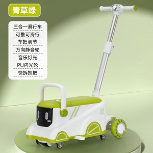 新款儿童滑板车三合一滑行车男女宝宝溜溜车带推把溜娃车