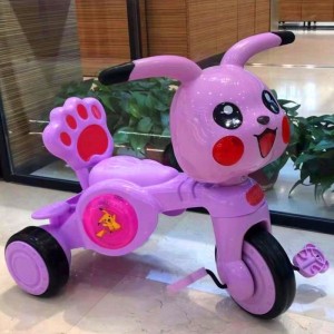 儿童三轮车1-3-5岁男女宝宝大号皮卡丘音乐童车脚踏车婴儿玩具车