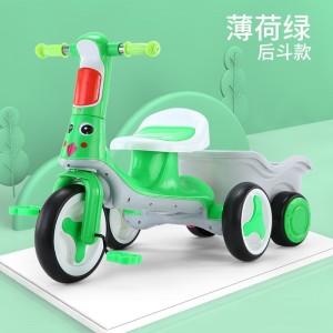 儿童脚蹬三轮车小孩带人五轮带后兜玩具三轮车婴儿手推车