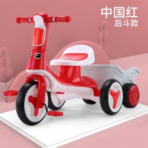 儿童脚蹬三轮车小孩带人五轮带后兜玩具三轮车婴儿手推车