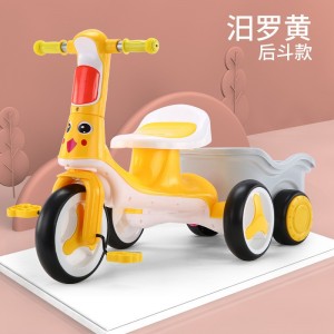 儿童脚蹬三轮车小孩带人五轮带后兜玩具三轮车婴儿手推车