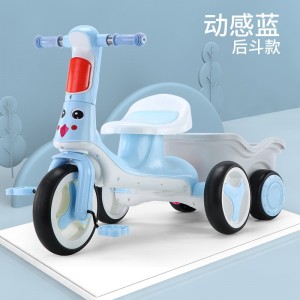 儿童脚蹬三轮车小孩带人五轮带后兜玩具三轮车婴儿手推车
