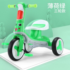 儿童脚蹬三轮车小孩带人五轮带后兜玩具三轮车婴儿手推车