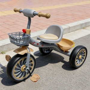 儿童塑料三轮车 带篮子和脚踏板 男女通用 适合 5-7 岁 户外使用