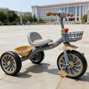儿童塑料三轮车 带篮子和脚踏板 男女通用 适合 5-7 岁 户外使用