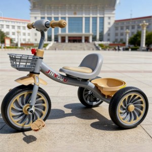 儿童塑料三轮车 带篮子和脚踏板 男女通用 适合 5-7 岁 户外使用