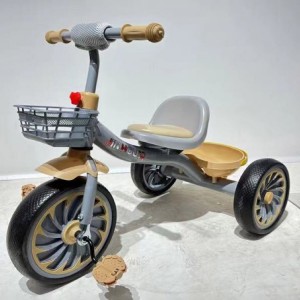 儿童塑料三轮车 带篮子和脚踏板 男女通用 适合 5-7 岁 户外使用