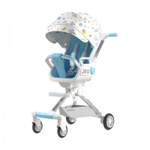 2026款轻质可折叠多种功能婴儿车 采用强化铝合金框架 坐姿和躺姿两种坐姿