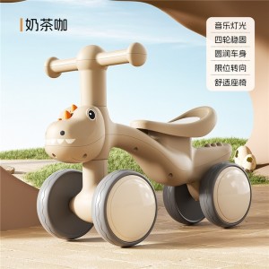 新款儿童平衡车恐龙1-3岁小孩溜溜车婴学步四轮宝宝滑行车