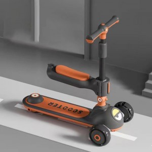 儿童滑板车 LED 可折叠高度可调儿童设计 3 轮踢儿童滑板车带 3 个闪光轮