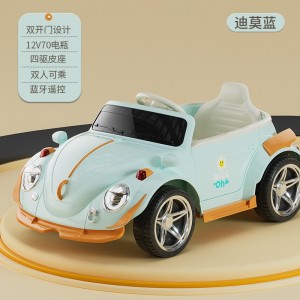 儿童电动汽车双人亲子四驱电动遥控汽车双开门炫酷音乐灯光送礼物