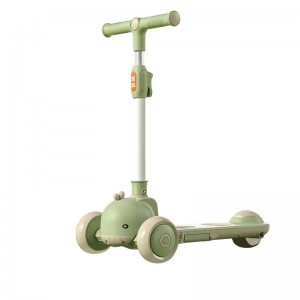 儿童海豚设计三 PU 轮可折叠轻型滑板车适合 2-4 岁和 3-6 岁户外音乐演奏