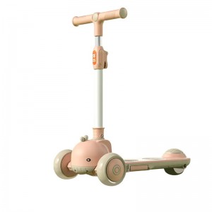 儿童海豚设计三 PU 轮可折叠轻型滑板车适合 2-4 岁和 3-6 岁户外音乐演奏