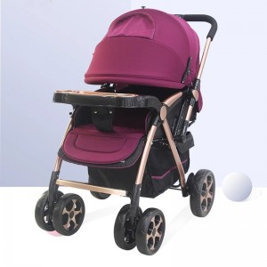 双向婴儿折叠推车手推车轻便折叠可座可躺高景观推车