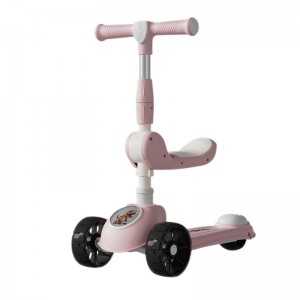 儿童滑板车三合一可坐可骑音乐灯光折叠童车男女宝宝溜溜车