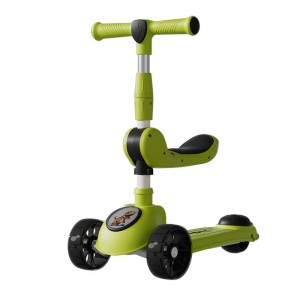 儿童滑板车三合一可坐可骑音乐灯光折叠童车男女宝宝溜溜车