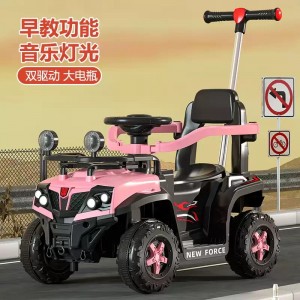 新款儿童电动车四轮遥控汽车手推车男女宝宝可坐人带篷玩具车