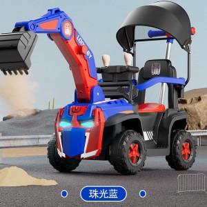 儿童电动挖掘机带篷男孩可坐遥控可充电可坐人大号挖土机工程玩具车