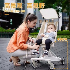 婴儿车折叠超轻高景观儿童溜娃车遛娃神器可坐可躺宝宝车婴儿推车