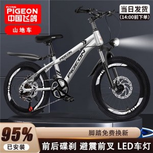 飞鸽儿童自行车6-10-15岁碟刹山地车男孩变速减震中学生女孩脚踏车