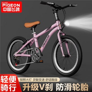 飞鸽95装儿童自行车6-10-15岁中大童单速变速V刹山地中小学生脚踏车