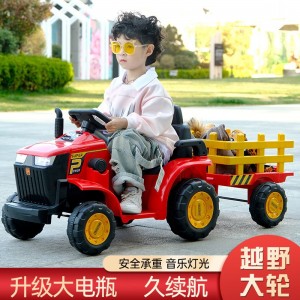 The new children's remote control tractor can seat a person with hand support, electric child baby, large simulation toy car