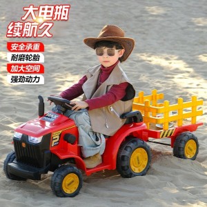 The new children's remote control tractor can seat a person with hand support, electric child baby, large simulation toy car