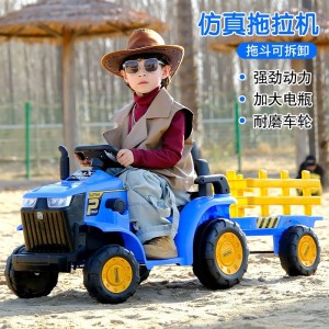 The new children's remote control tractor can seat a person with hand support, electric child baby, large simulation toy car