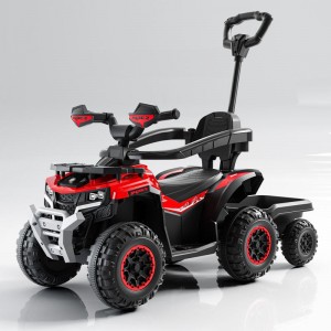 适合 2-4 岁儿童的电池供电骑乘玩具沙滩车塑料踏板滑行车带滑块推杆
