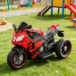 Kids Electric Motorcycle Stabilizer 3 Wheels 12V Dual Motor Bluetooth LED Light Outdoor Toy for Men and Women