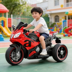 Kids Electric Motorcycle Stabilizer 3 Wheels 12V Dual Motor Bluetooth LED Light Outdoor Toy for Men and Women