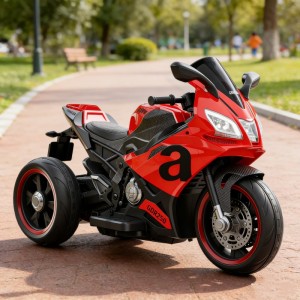 Kids Electric Motorcycle Stabilizer 3 Wheels 12V Dual Motor Bluetooth LED Light Outdoor Toy for Men and Women