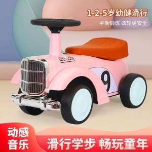 防侧翻静音轮滑行玩具1到3岁儿童安全学步车孩童复古滑行车