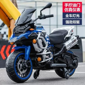 新款儿童电动摩托车两轮车可坐人加大号亲子车可充电玩具车2-10岁