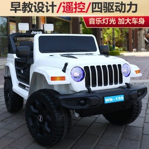 新款遥控四驱电动车 儿童汽车可坐人宝宝玩具车童车 儿童电动汽车