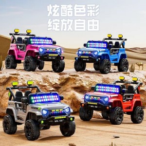 新款儿童电动越野车四轮遥控车可坐男女宝宝带灯光音乐可充电汽车