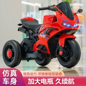 儿童电动摩托车三轮车男女孩宝宝电瓶车小孩可坐人充电玩具车