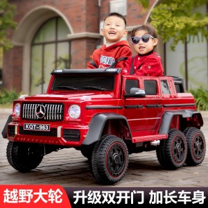 六轮大g儿童电动车双人越野宝宝遥控汽车加大玩具避震充电车